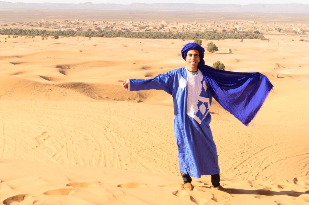 berber man in the sahara desert morocco